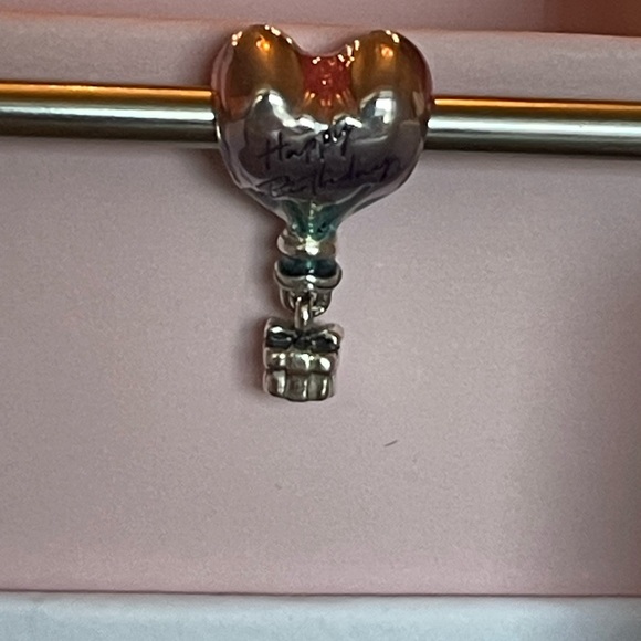 New Authentic Pandora Happy Birthday Purple Hot air balloon dangle charm - Picture 3 of 9
